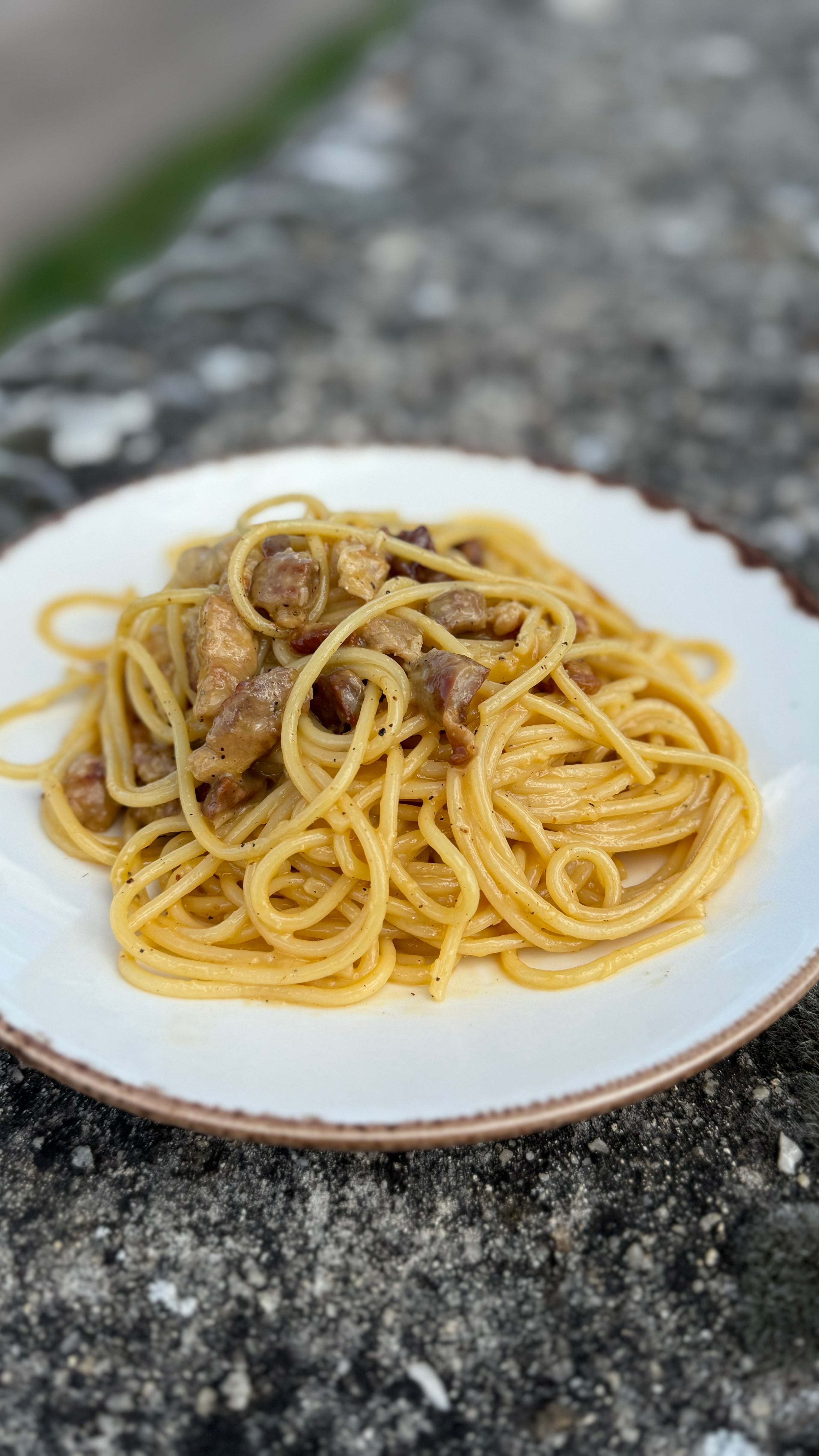 Spaghetti carbonara con panceta ibérica