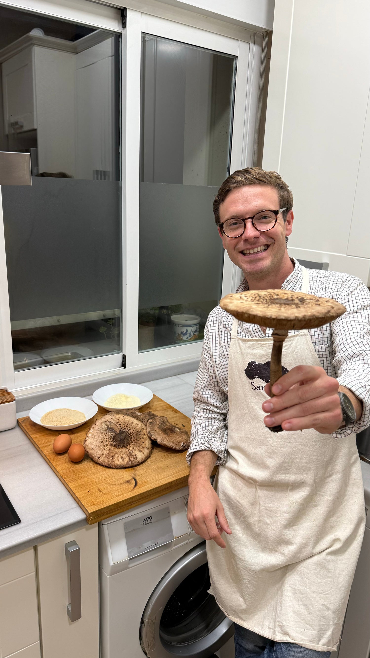 Macrolepiota empanada crujiente
